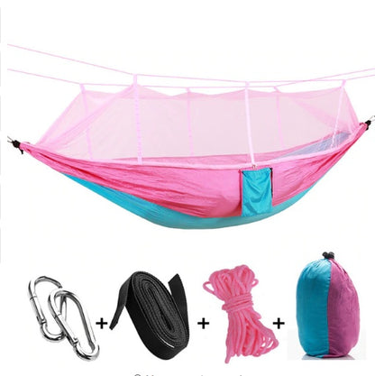 Outdoor Parachute Cloth Hammock Couble with Mosquito Net