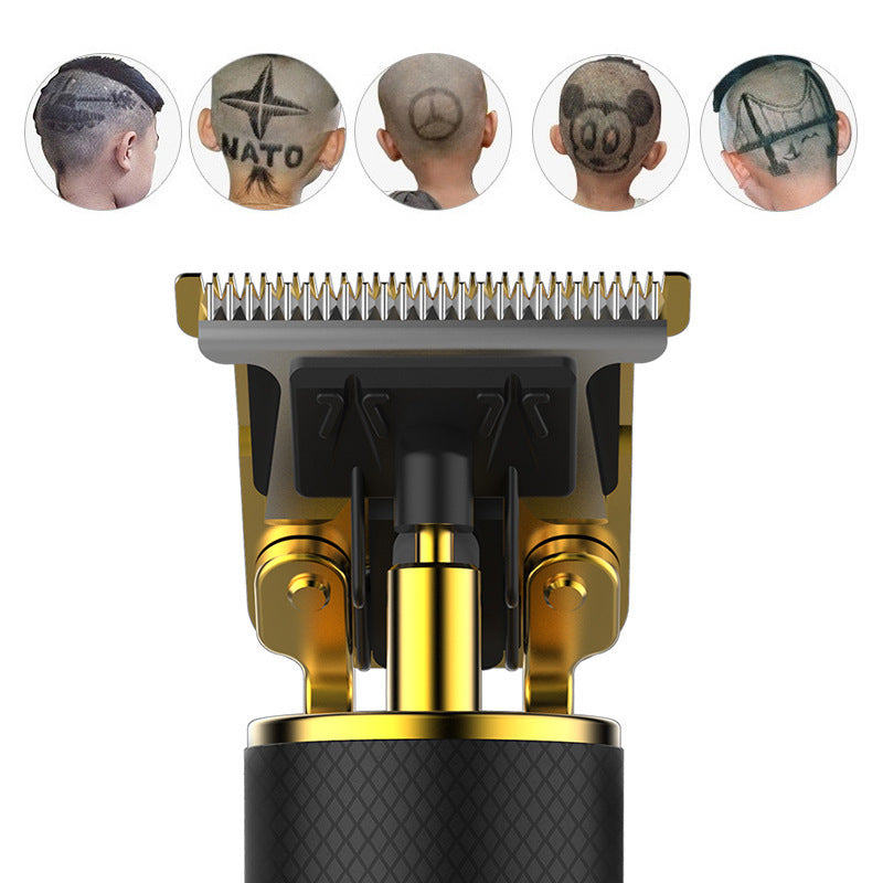 Electric Hair Clipper Carving Push White Bald Head Shave Mute T9 Haircut