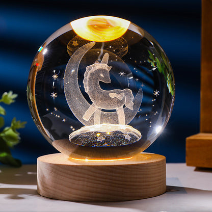 3D Constellation Crystal Ball Night Light Laser