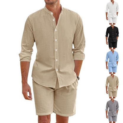 Summer Short Shirt Suit Fashion Lapel Beach Clothing
