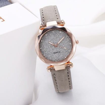 Casual Women Romantic Starry Sky Wrist Watch Leather