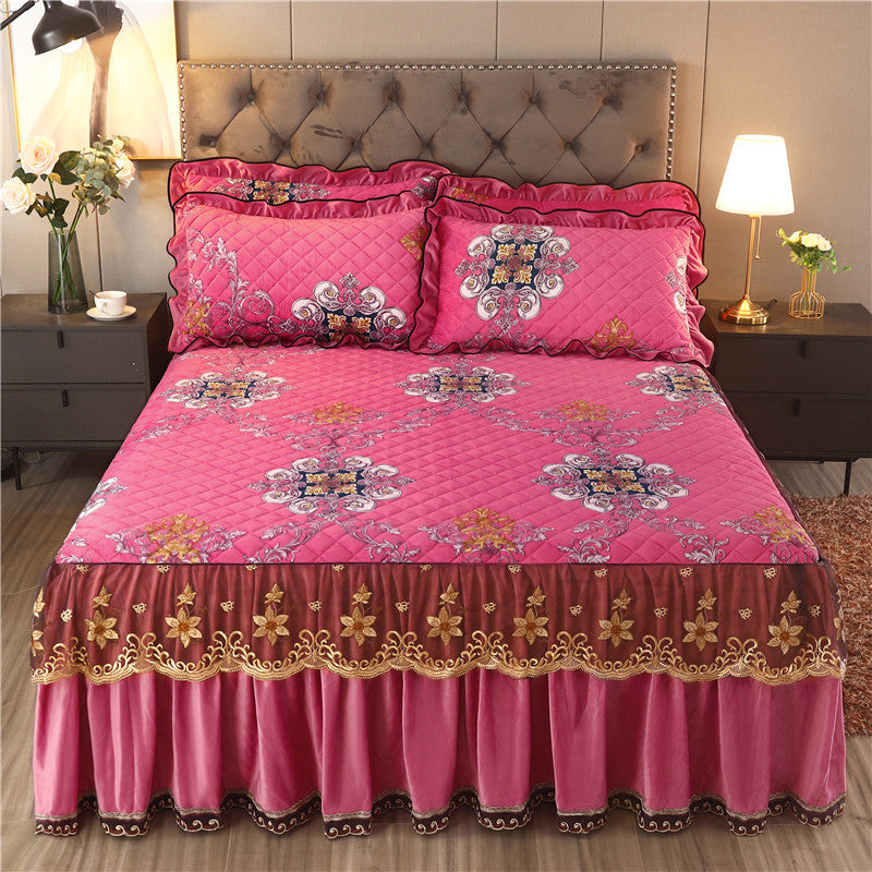 Single Piece Short Plush Bed Cover Bed