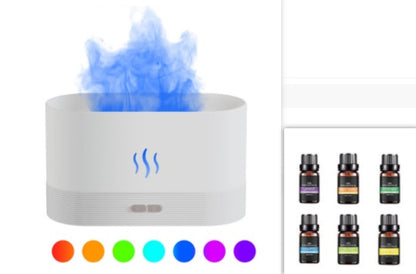 Aroma Diffuser With Flame Light Mist Humidifier Aromatherapy
