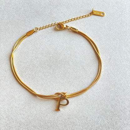 New Letter A-Z Love Knot Bracelets For Women Couple
