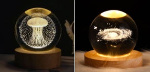 Luminous Starry Sky And Planets Moon Moon Crystal Ball Lamp