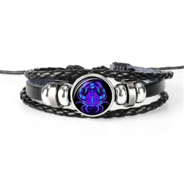 12 Zodiac Constellation Bracelet Luminous Braided Design