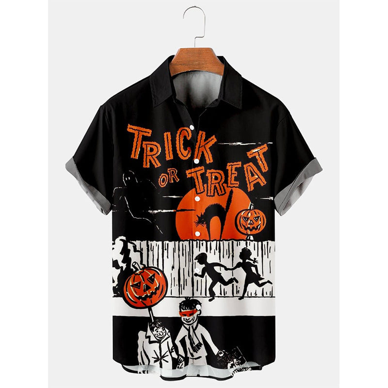 Halloween Print Loose Men's Shirt