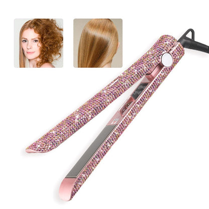 Professional Glitter Hair Flat Iron Titanium Plate Diamond Hair Straightener