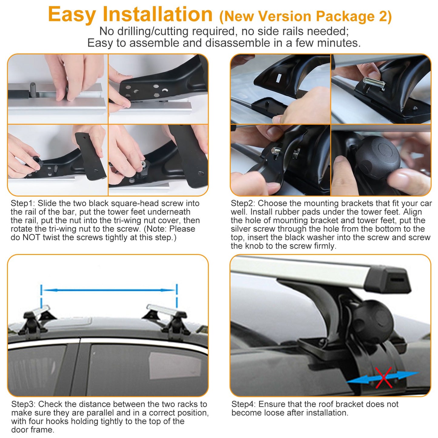 47.24in Universal Top Roof Rack Cross Bar Cargo Carrier