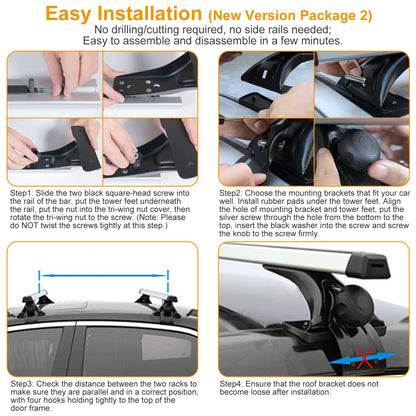 47.24in Universal Top Roof Rack Cross Bar Cargo Carrier