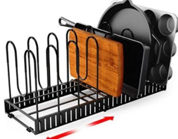 8 Tiers Iron Storage Racks Kitchen Organizer Shelf Holder Black Drain