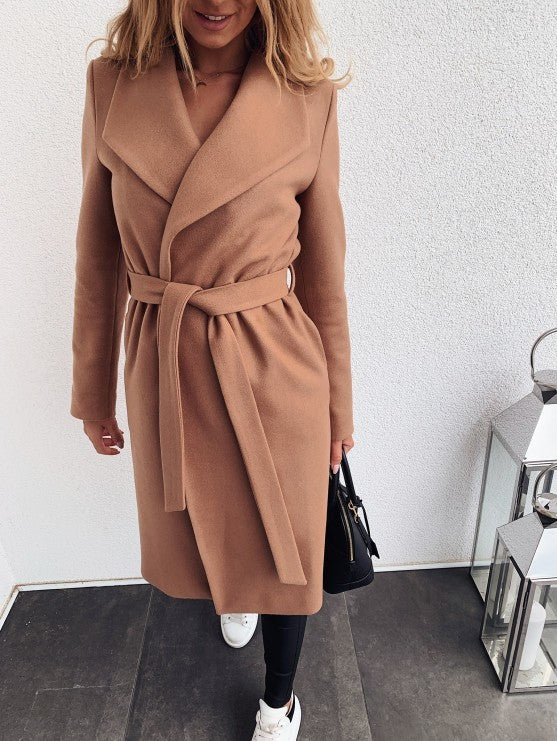 Woolen coat trench coat