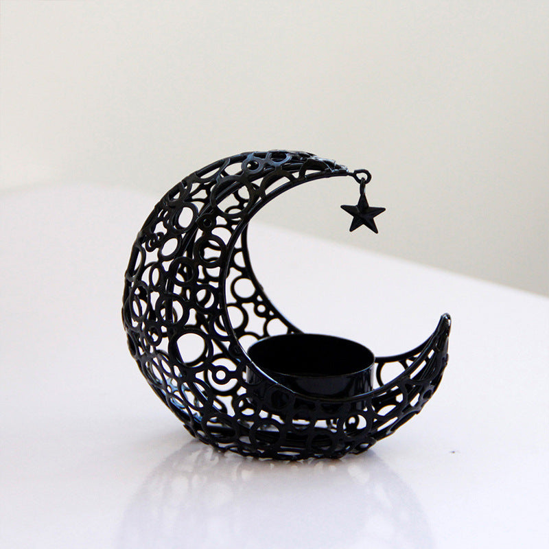 Light Luxury Crescent Moon Star Moon Black Gold Metal