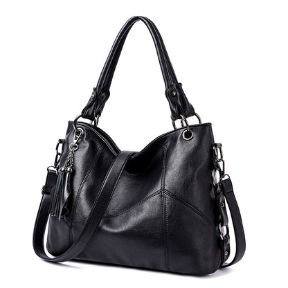 Handbag tassel soft leather big bag