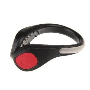 Flashing shoe clips outdoor warning lights