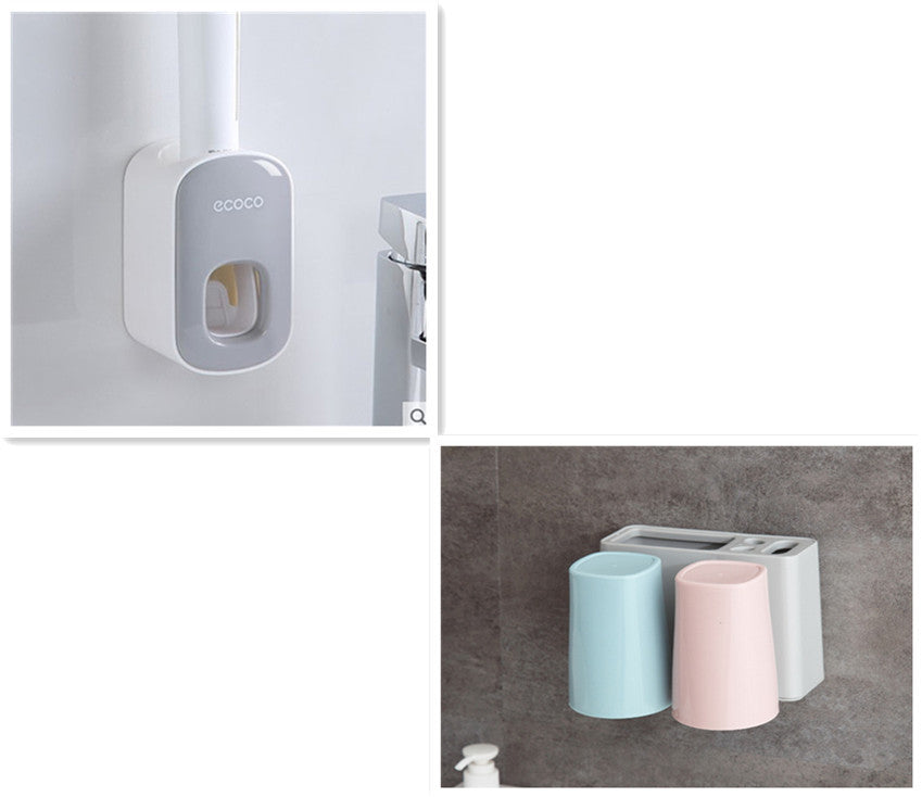 Wall Mounted Automatic Toothpaste Holder Set Dispenser