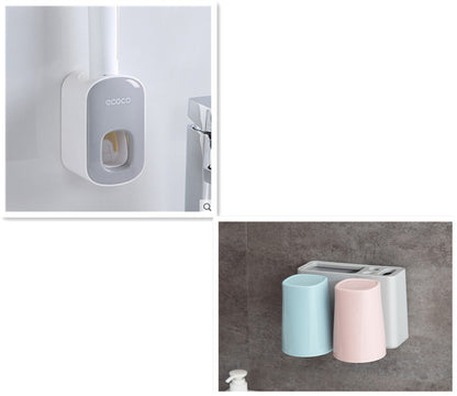 Wall Mounted Automatic Toothpaste Holder Set Dispenser