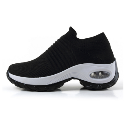 Wedge heel plus size knitted air cushion shoes