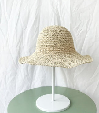 Summer Outing Sunscreen Hat for Women with Foldable Straw