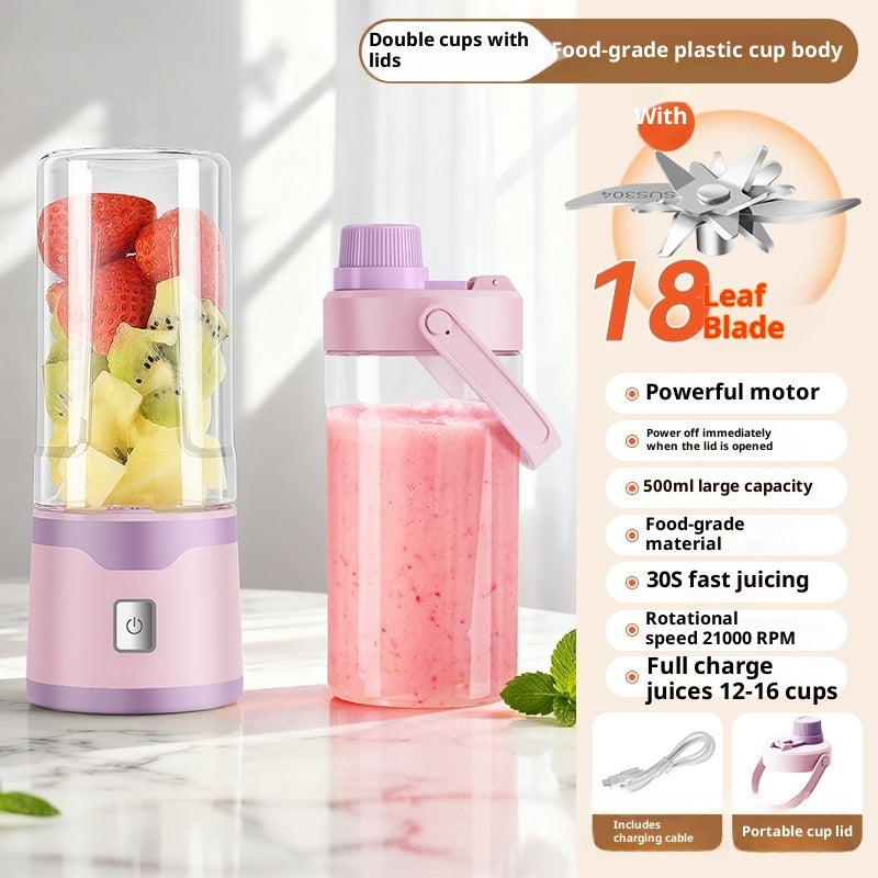 Multifunctional Rechargeable Electric USB Juicer Cup Double Cup