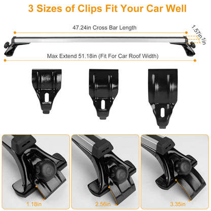 47.24in Universal Top Roof Rack Cross Bar Cargo Carrier