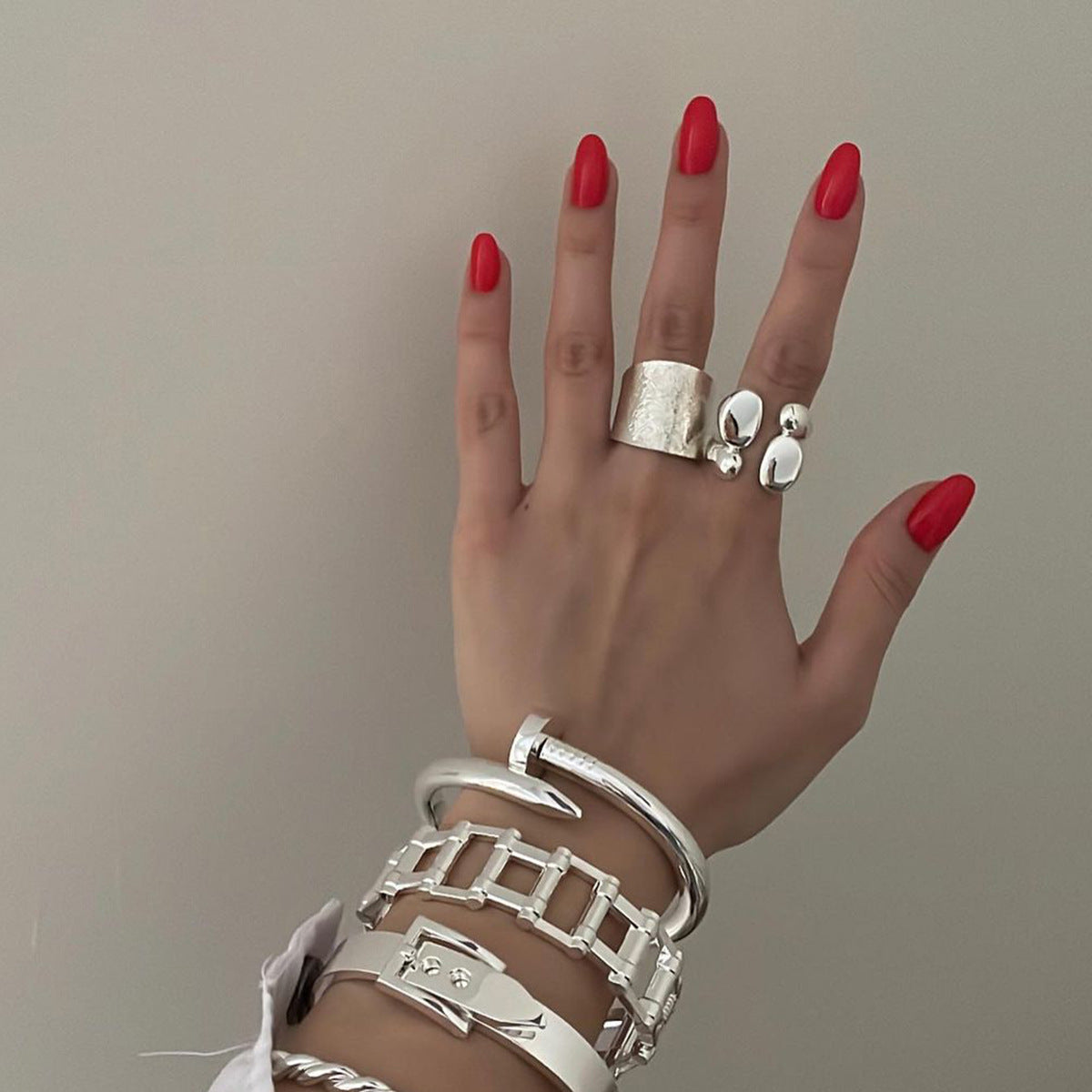 Fashion Double Layer Rings Gold And Sliver Ring Stainless Steel