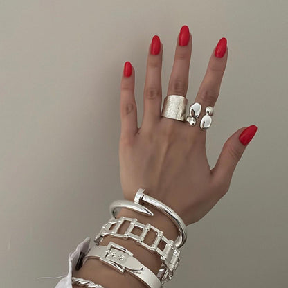 Fashion Double Layer Rings Gold And Sliver Ring Stainless Steel
