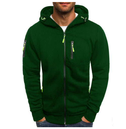 Men's Casual Zipper Hooded Sweater Fitness Jackets Cardigan