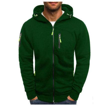 Men's Casual Zipper Hooded Sweater Fitness Jackets Cardigan