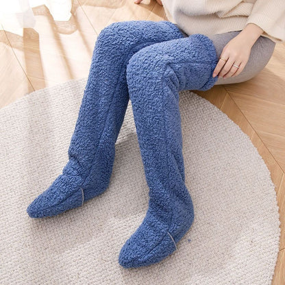 Over Knee High Fuzzy Long Socks Winter Warm Cold Leg Knee Joint