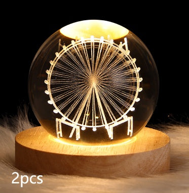 Luminous Starry Sky And Planets Moon Moon Crystal Ball Lamp
