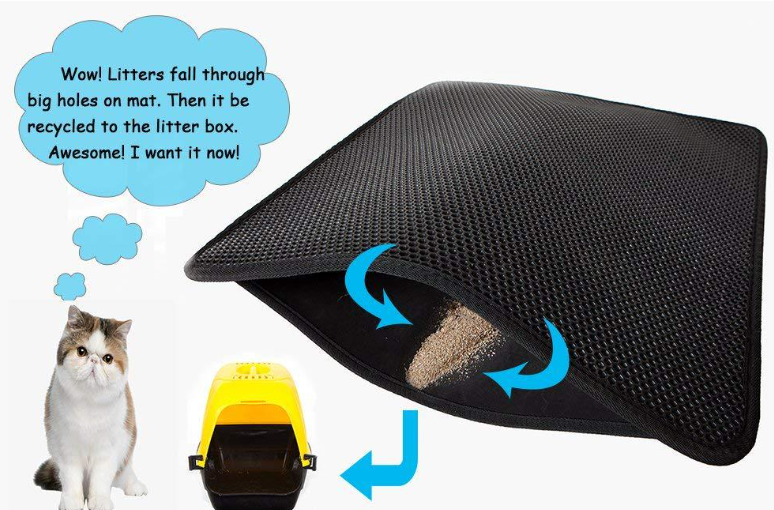 Waterproof Pet Cat Litter Mat EVA Double Layer Cat Litter Trapping