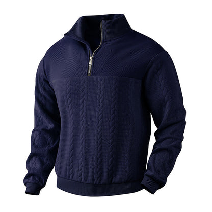Men's Jacquard Fall Winter Long-sleeved Warm Pullover