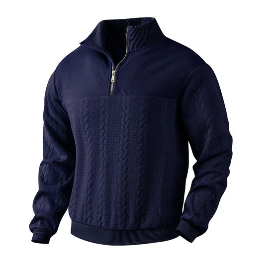 Men's Jacquard Fall Winter Long-sleeved Warm Pullover