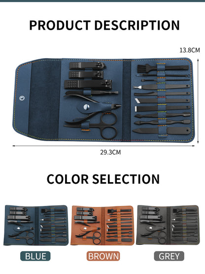 16pcs set Nail Clipper Cutter Trimmer Ear Pick Grooming Kit Manicure Set