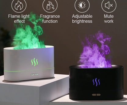 Aroma Diffuser With Flame Light Mist Humidifier Aromatherapy