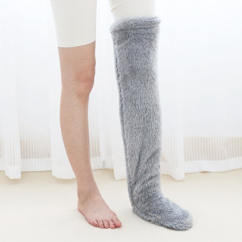 Over Knee High Fuzzy Long Socks Winter Warm Cold Leg Knee Joint