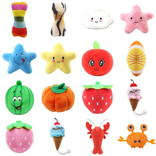 Gooddog Dog Plush Vocal Toys Fruits Cartoons Pets
