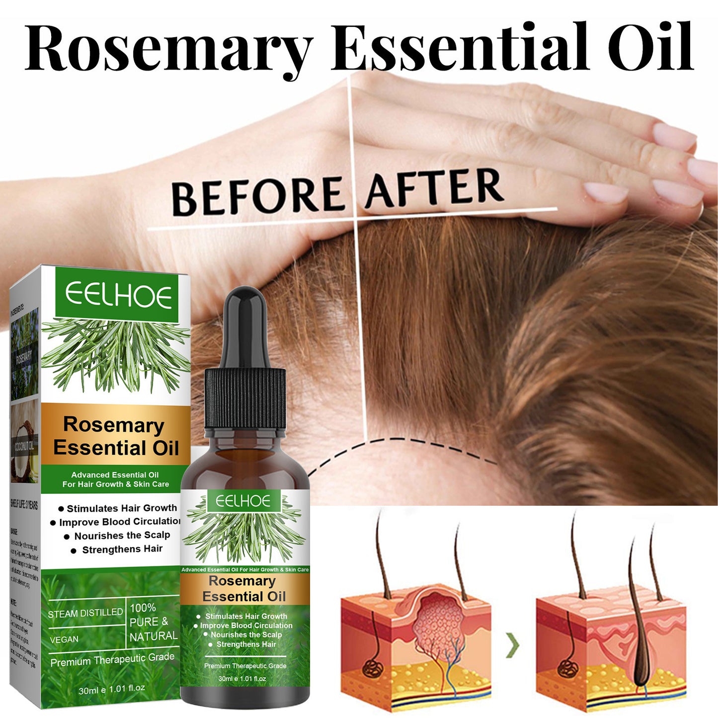 Rosemary Hair Care Essential Oil Anti-loss Hair Growth Hair