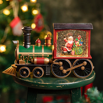 Christmas Train Music Box Snow Crystal Ball Children's Toys