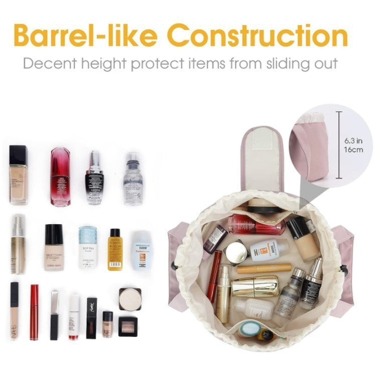 Barrel Drawstring Makeup Bag Women's Cosmetic Bag