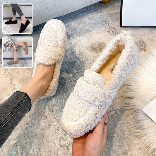 Winter Plush Flats Shoes Ins Fashion Slip On Loafers