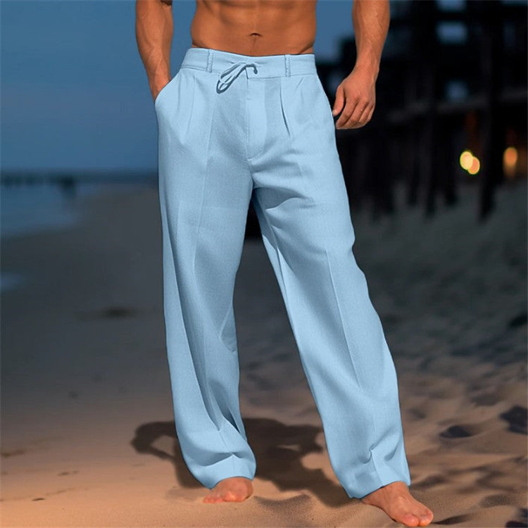 Casual Wide-Leg Straight Pants With Pockets Fashion