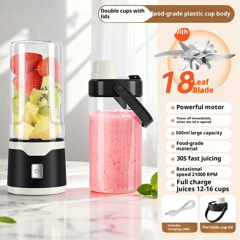 Multifunctional Rechargeable Electric USB Juicer Cup Double Cup