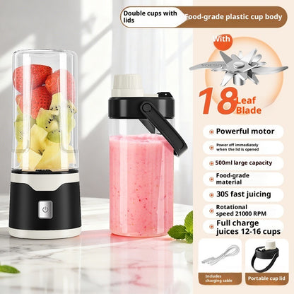 Multifunctional Rechargeable Electric USB Juicer Cup Double Cup