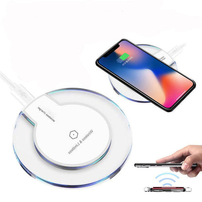 New Wireless Charging Dock Charger Crystal Round Charging Pad