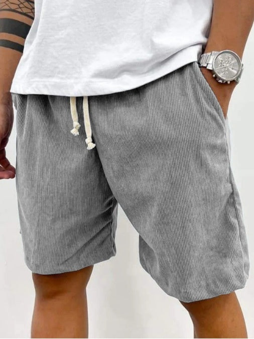 Men's Corduroy Shorts With Drawstring Fashion Pants