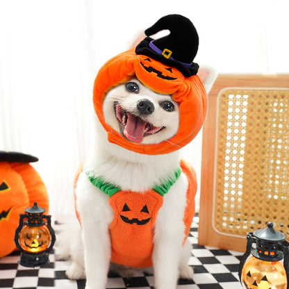 Halloween Pumpkin Vest For Dogs Cats Festive Pet Costume Harness