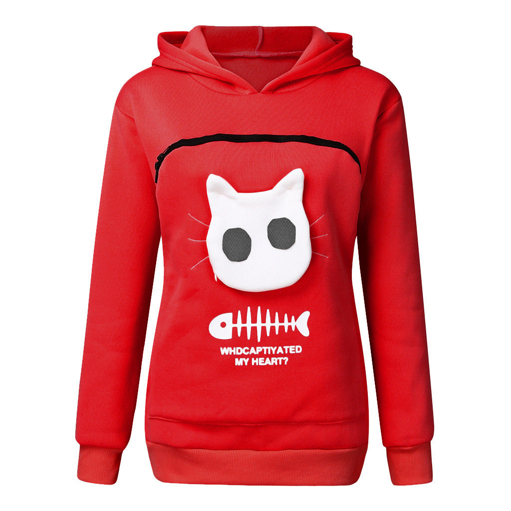 Cat print hoodie