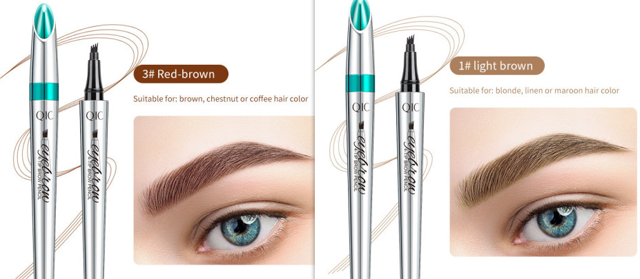 Four Prong Liquid Eyebrow Pencil Waterproof And Sweat Proof Makeup And Color Display